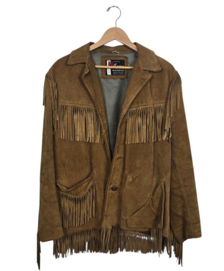 Vintage Cooper Genuine Suede Fringe Western Jacket Project Piece Repair Restore