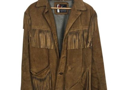 Vintage Cooper Genuine Suede Fringe Western Jacket Project Piece Repair Restore