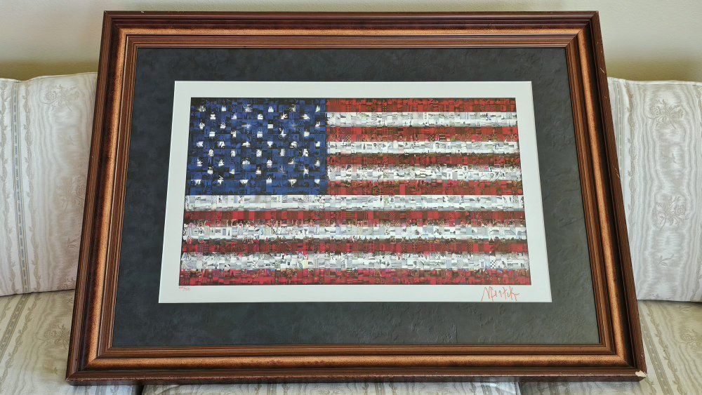 Signed and Numbered American Flag Photo Mosaic Art Print by Neil Farkas