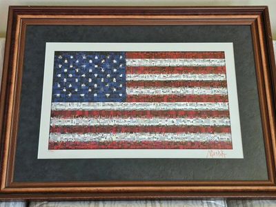 Signed and Numbered American Flag Photo Mosaic Art Print by Neil Farkas