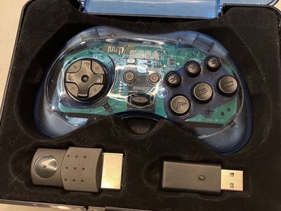 Clear Blue Retro-Bit SEGA Saturn 8-Button 2.4GHz Wireless Controller