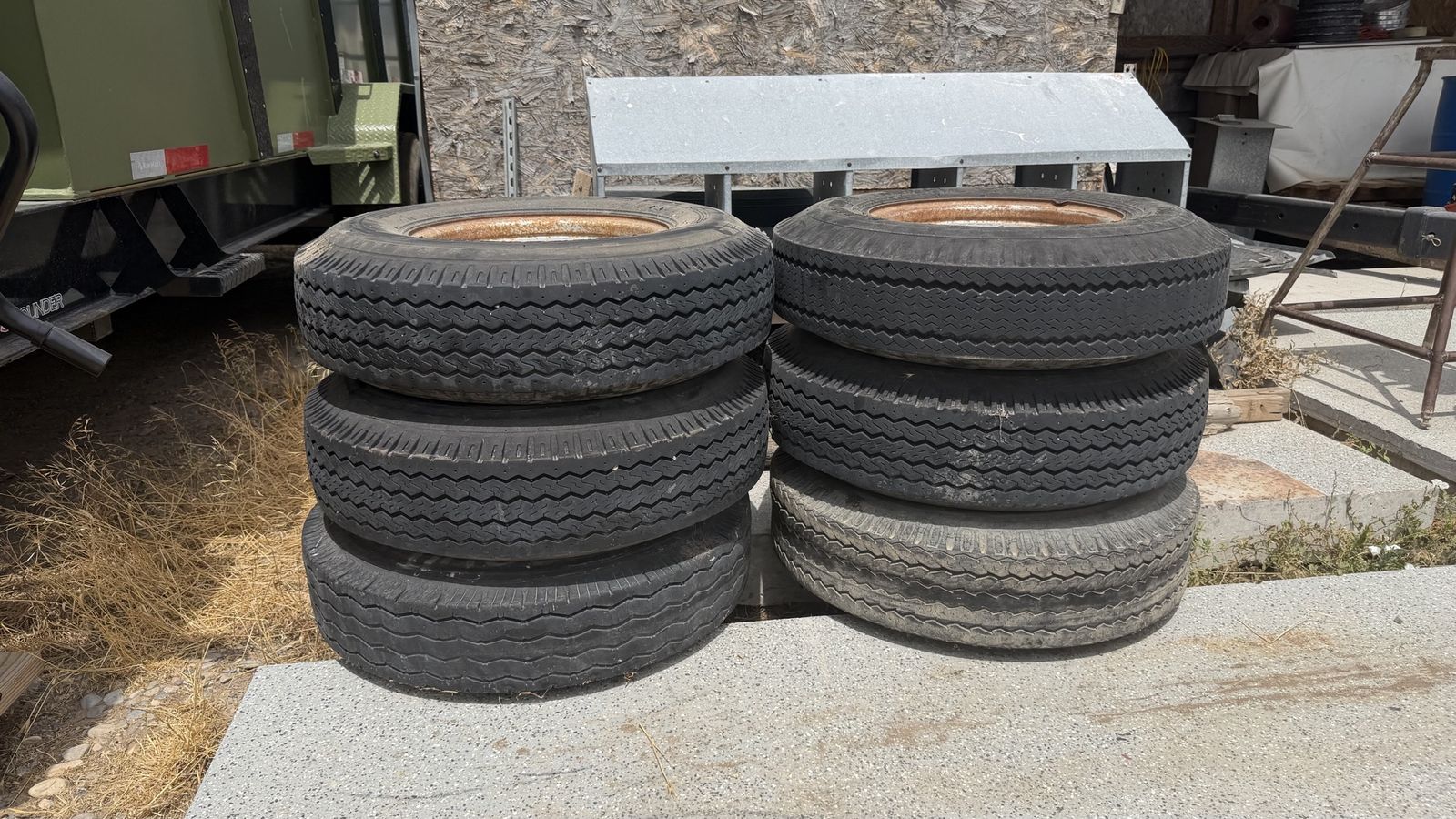 Used Trailer Tires with Rims - Set of 6