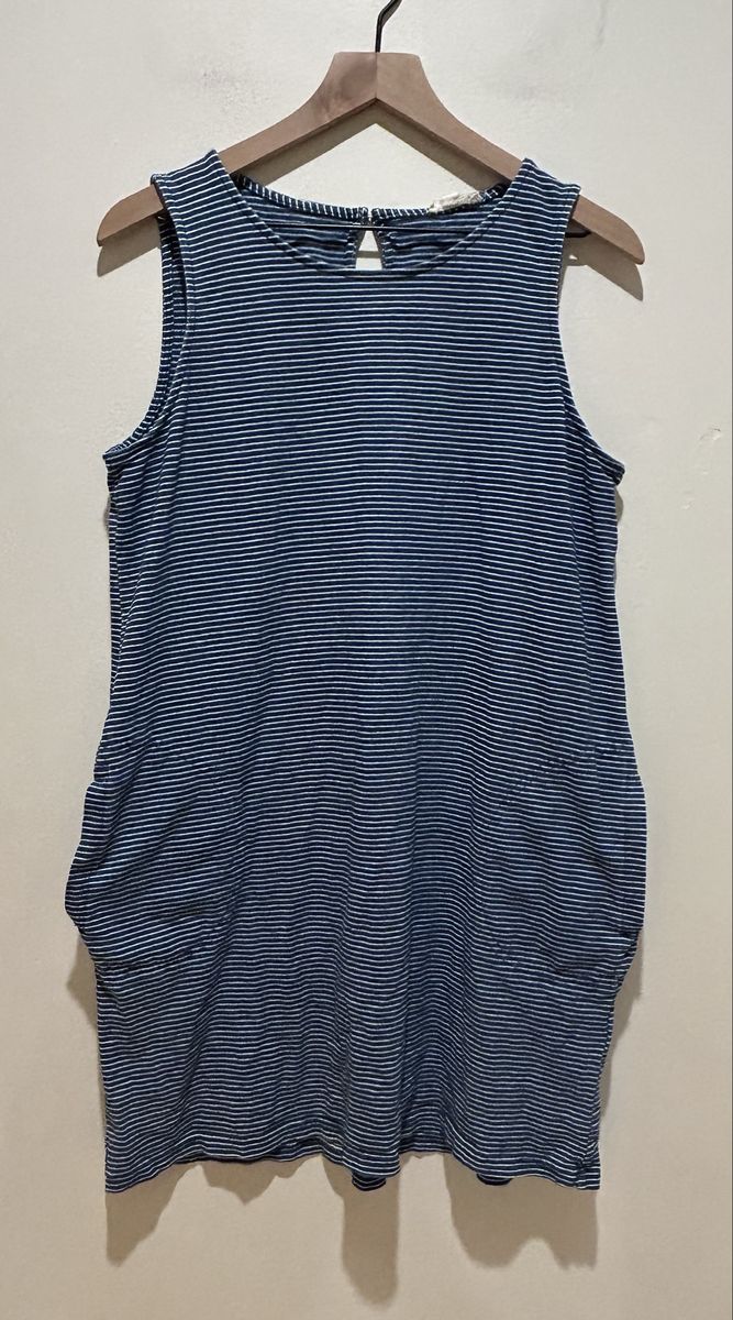 Jane and Delancey Blue & White Striped Dress Large