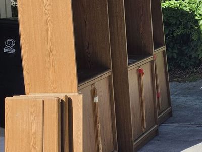 Three sets of shelves