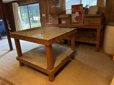 4 Sturdy Wooden Work Benches / Tables - Ideal for Garage or Workshop Projects