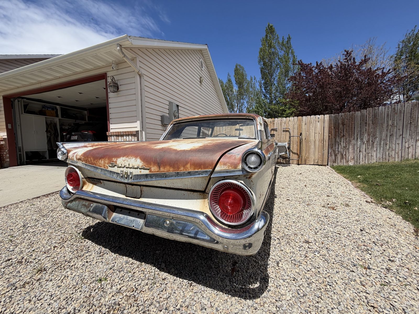 Vintage 1959 Ford Fairlane 500 - Classic Project Car, Rust/Patina, Runs/Drives