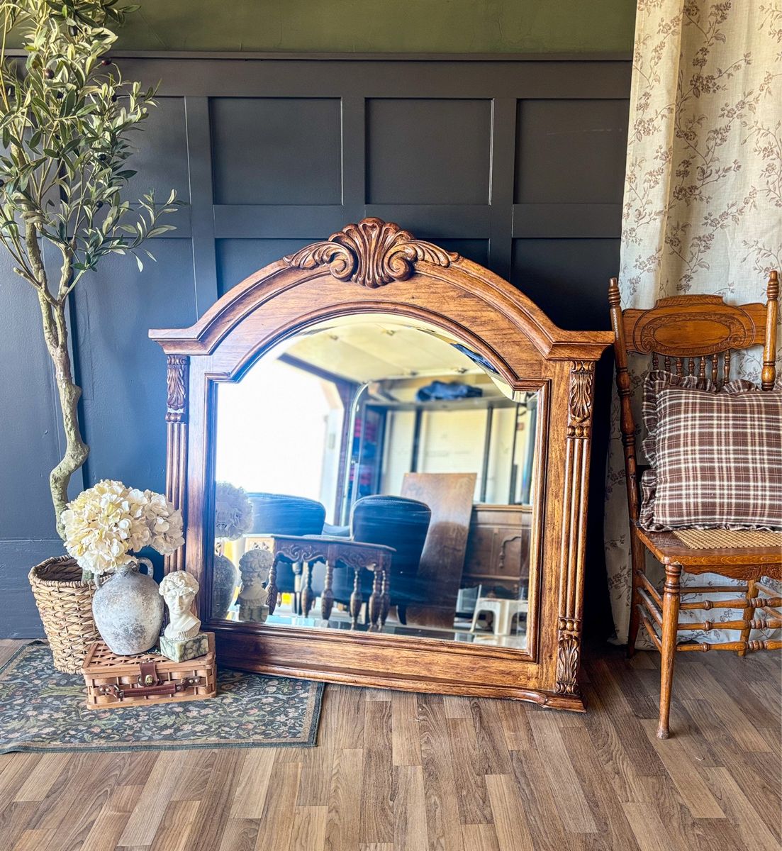 Vintage Wood Mirror