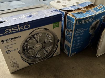 Lasko WindMachine Air Circulator and Oscillating Stand Fan - Lot of 2