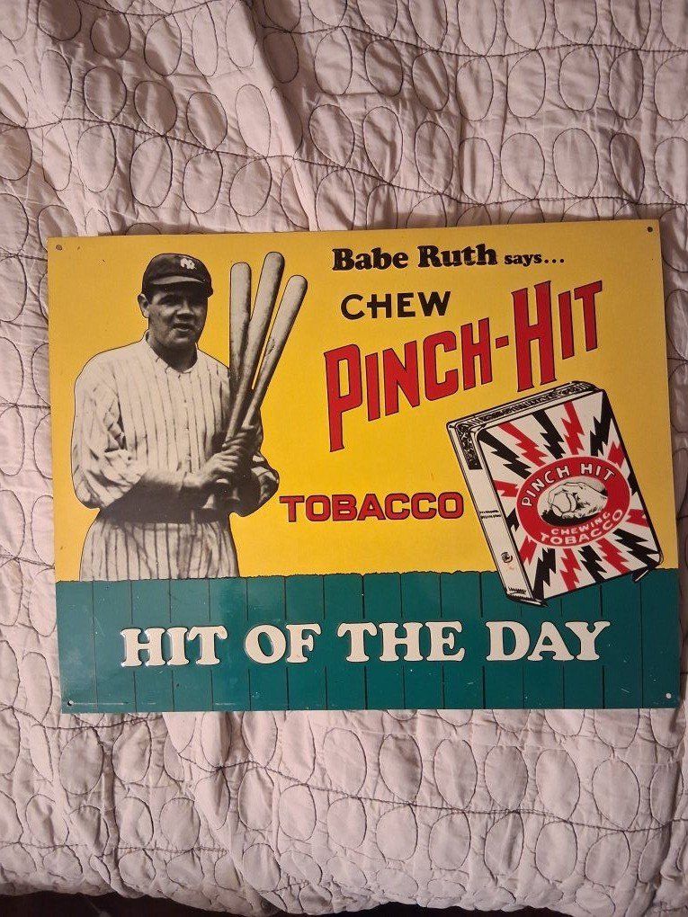Babe Ruth tin sign