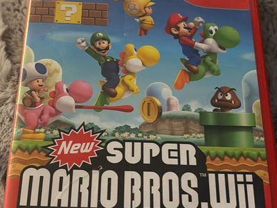 New Super Mario Bros. Wii Nintendo Wii Game Complete with Red Case & Manual