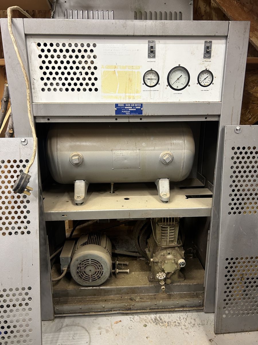 Purigas Model 8400 Air Dryer - Large Converted Medical Air Compressor - 220V, Heavy Duty