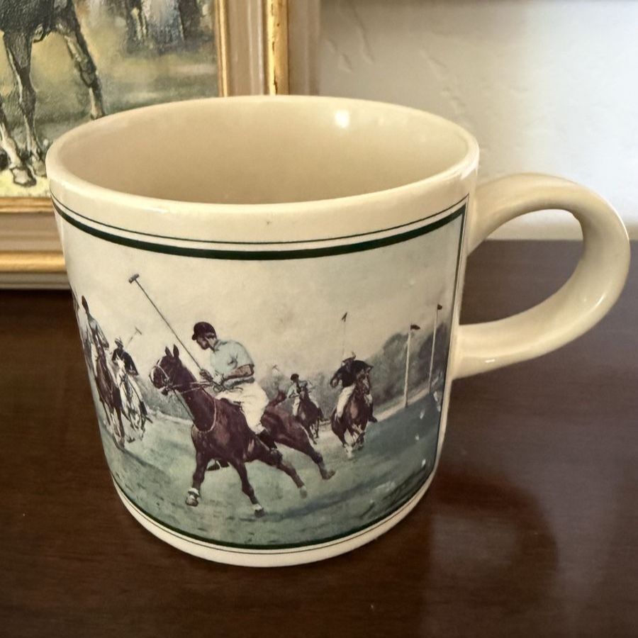 Vintage 1988 Japan Polo Scene Coffee Mug