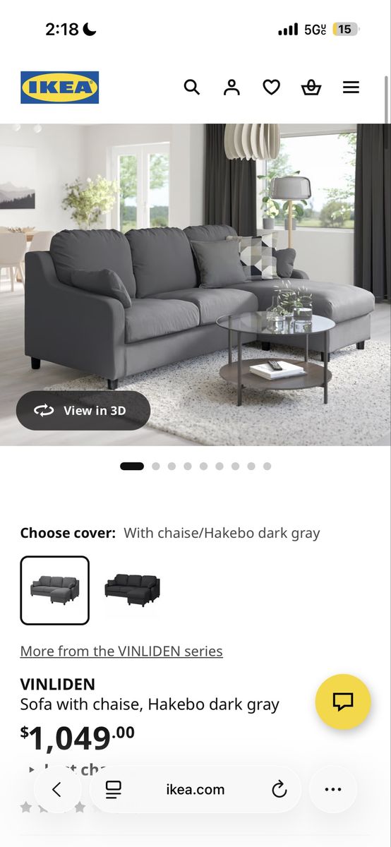 ikea vinladen couch