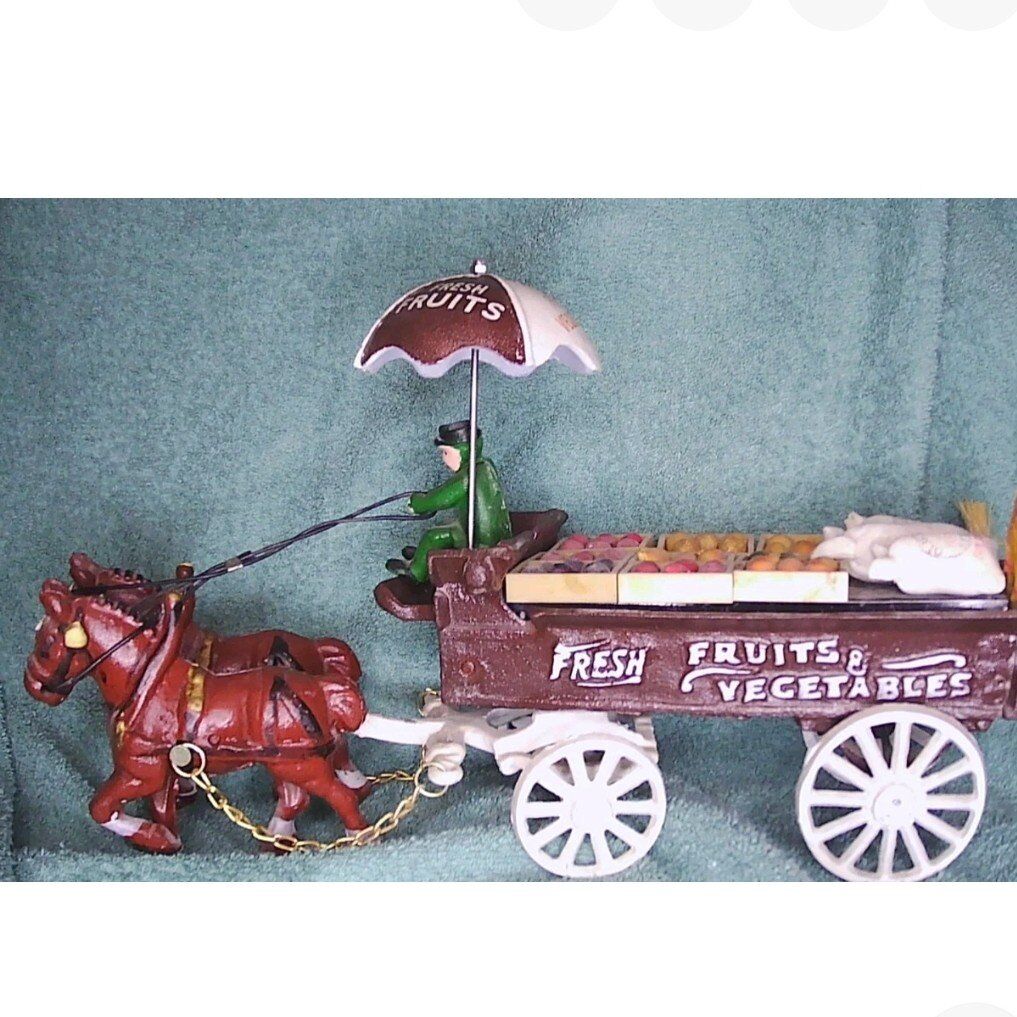 VINTAGE CAST IRON FRUIT/VEGETABLE WAGON