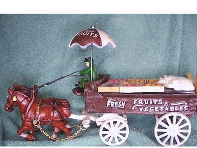 VINTAGE CAST IRON FRUIT/VEGETABLE WAGON