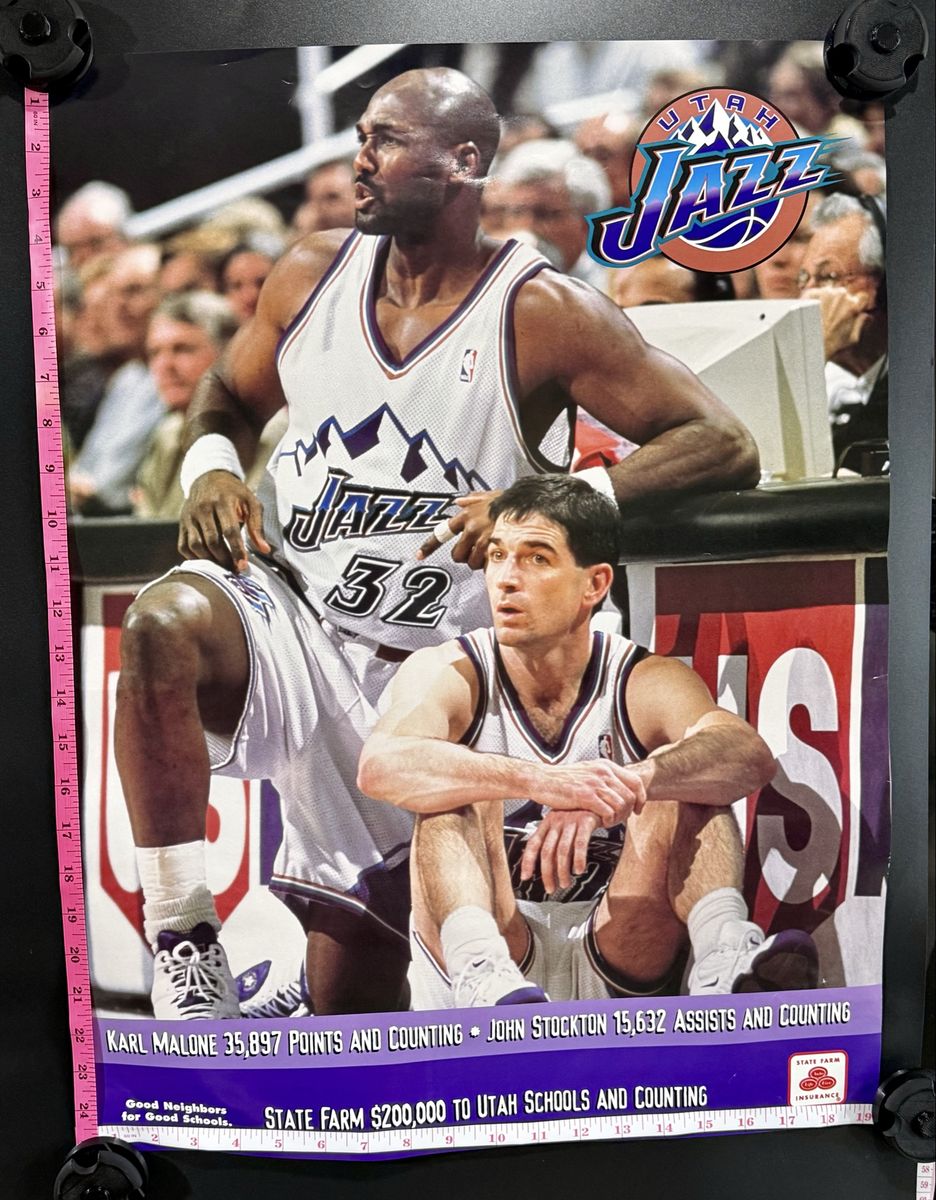 Stockton - Malone Utah Jazz Poster