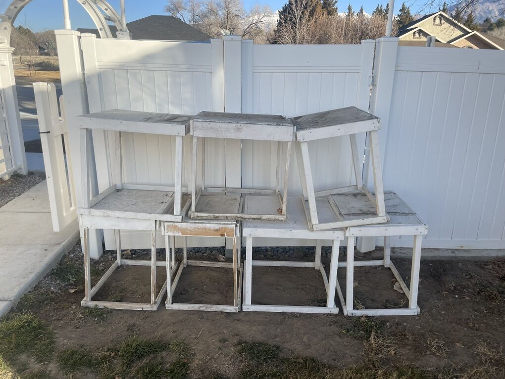 (7) Wood Storage Shelves