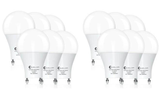 GU24 LED Light Bulb, 60-Watt Equivalent Soft White 2700K, 9W, 800 Lumens Twist and Lock 2 Prong Light 2 6-Packs-12 Total!!!