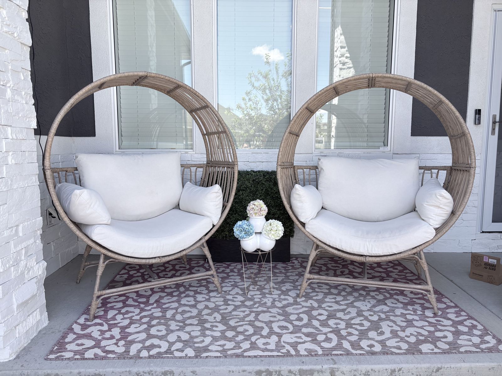 Set of 2 Better Homes & Gardens Bellamy Round Wicker Egg Chairs