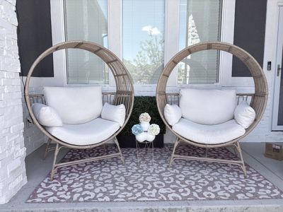 Set of 2 Better Homes & Gardens Bellamy Round Wicker Egg Chairs