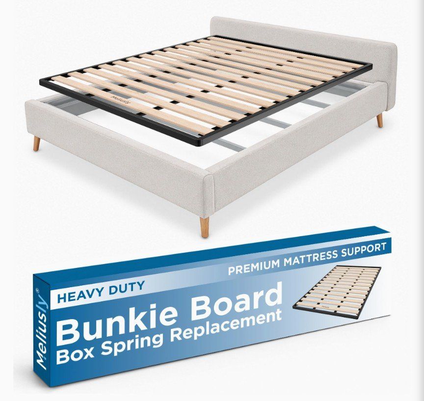 Meliusly King Size Bunkie Board (75.3x79.3) - Heavy Duty Wood Bed Slats (Box Spring Substitute)