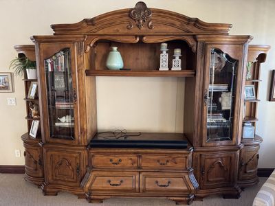 Luxury AICO Tuscano Solid Wood Entertainment Center