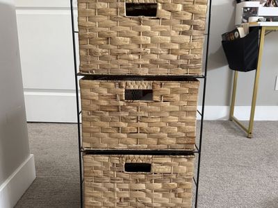 3 drawer wicker storage