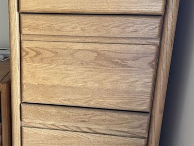 Solid Oak 4-Drawer Filing Cabinet / Home Office Storage Cabinet