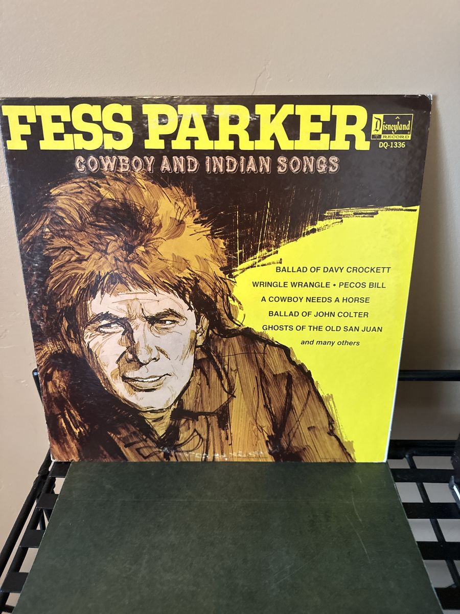 Fess Parker Cowboy And Indian Songs Disneyland Vinyl Record LP DQ-1336