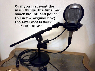 Audio-Technica AT3060 (very rare) Tube Microphone (Japan) & pro cable, pop filter, stand