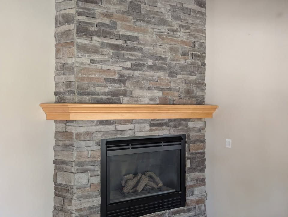 Solid Wood Fireplace Mantel with Decorative End Pieces