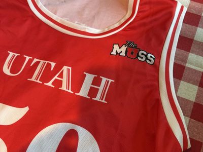 Alexander The MUSS Utah 50 Red & White Basketball Jersey - Men's Size Medium, Polyester
