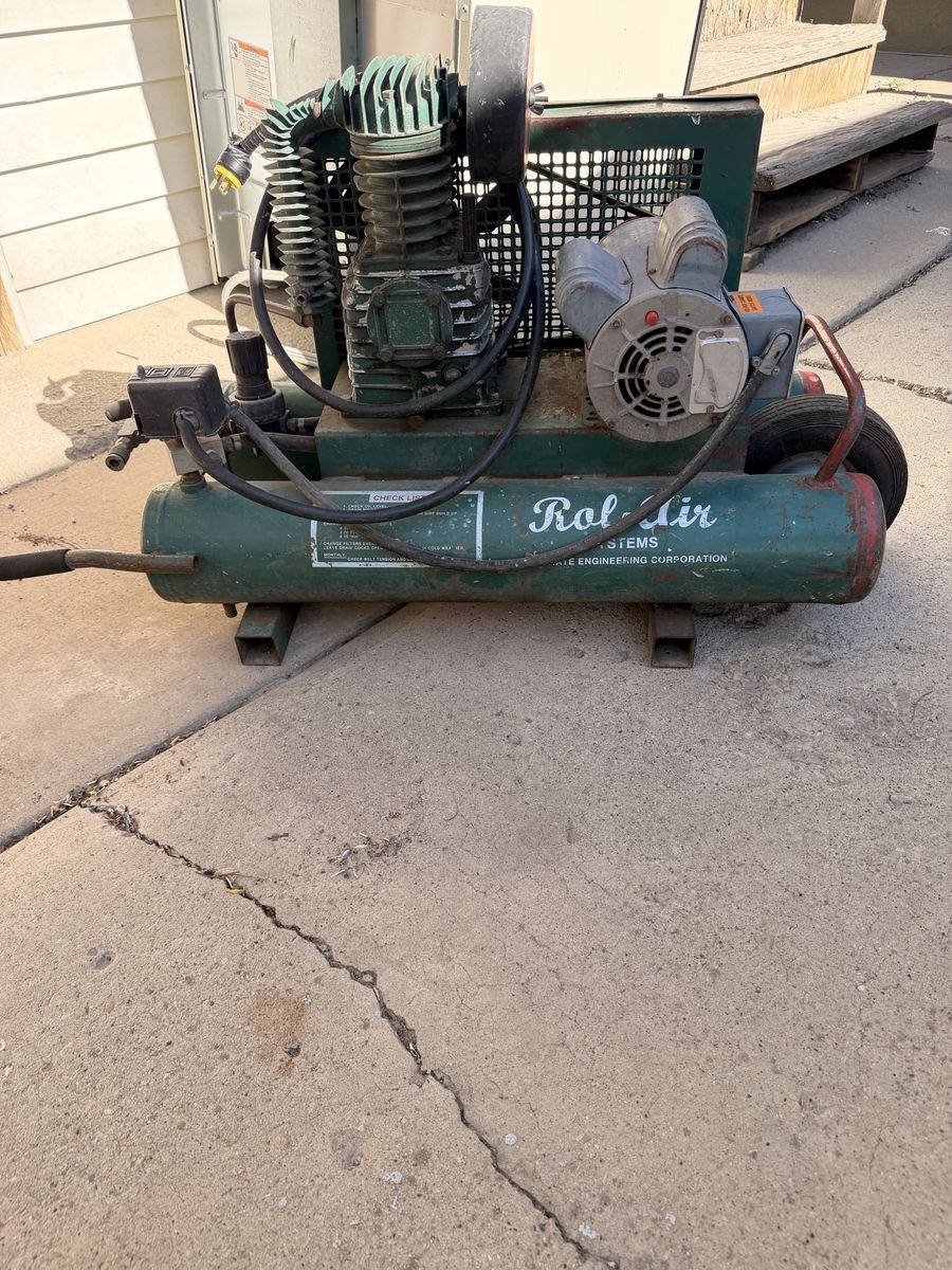 Rolair Electric Contractor Air Compressor Rental + Nail Gun Attachments