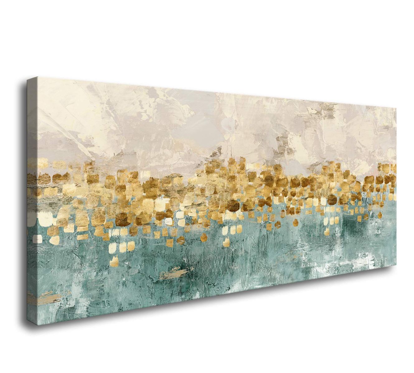 New Gold Abstract Canvas - Modern Contemporary Wall Art Decor Living Room