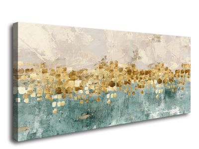 New Gold Abstract Canvas - Modern Contemporary Wall Art Decor Living Room