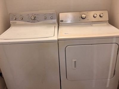 Maytag Centennial Washer & Dryer Set - White, Top Load, Electric, Used