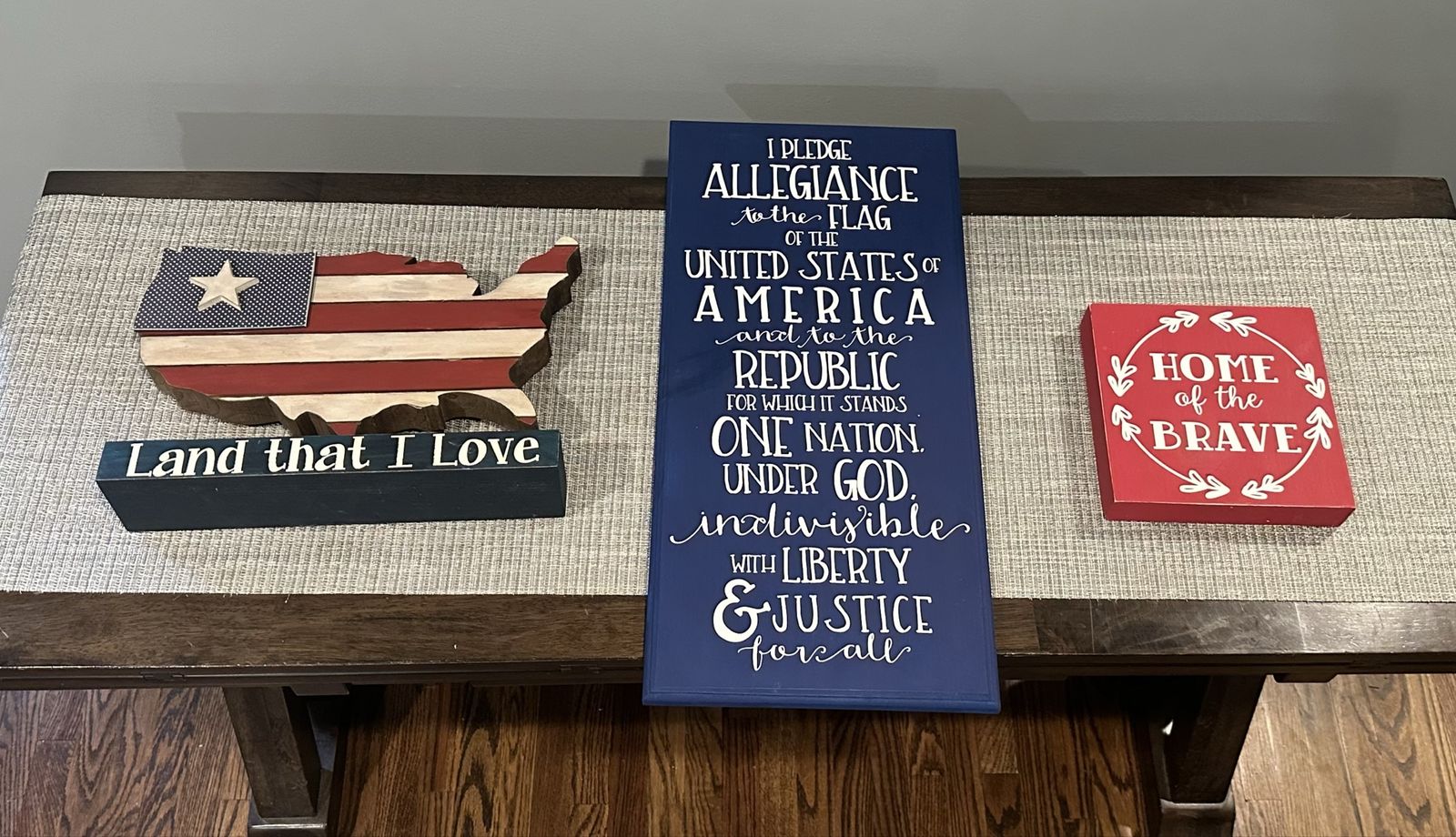 Fourth of July handmade wood decorations