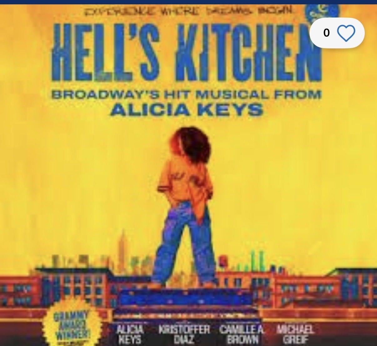 2 Tickets to Hell's Kitchen Broadway Musical by Alicia Keys - July 10th Show Amazing seats