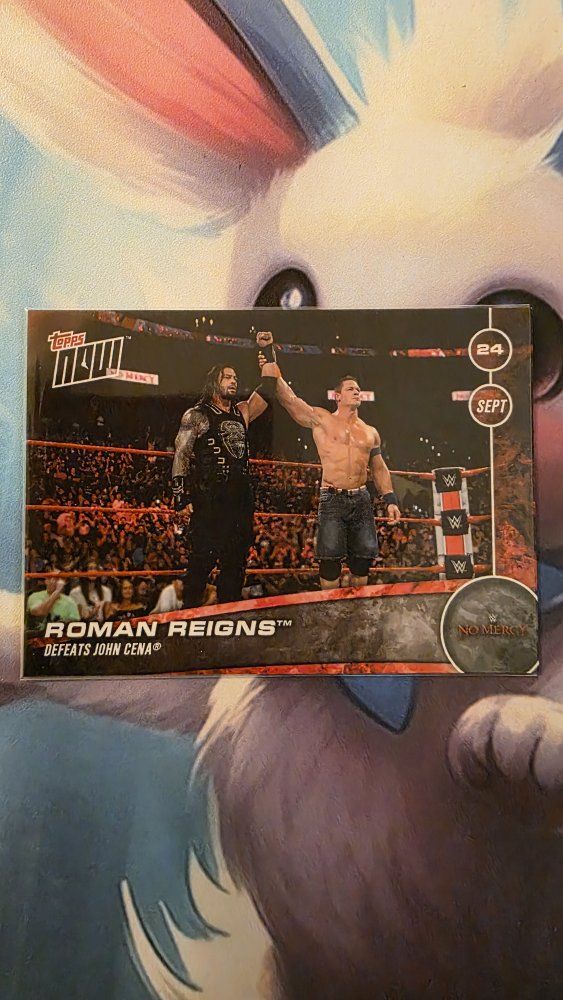 Topps WWE Now 134 Roman Reigns Defeats John Cena No Mercy 2017 Trading Card