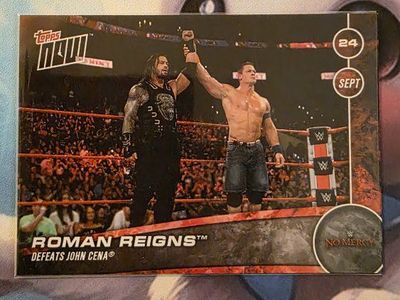 Topps WWE Now 134 Roman Reigns Defeats John Cena No Mercy 2017 Trading Card