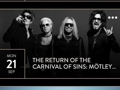 Mötley Crüe: The Return of the Carnival of Sins Concert Ticket. Lawn GA