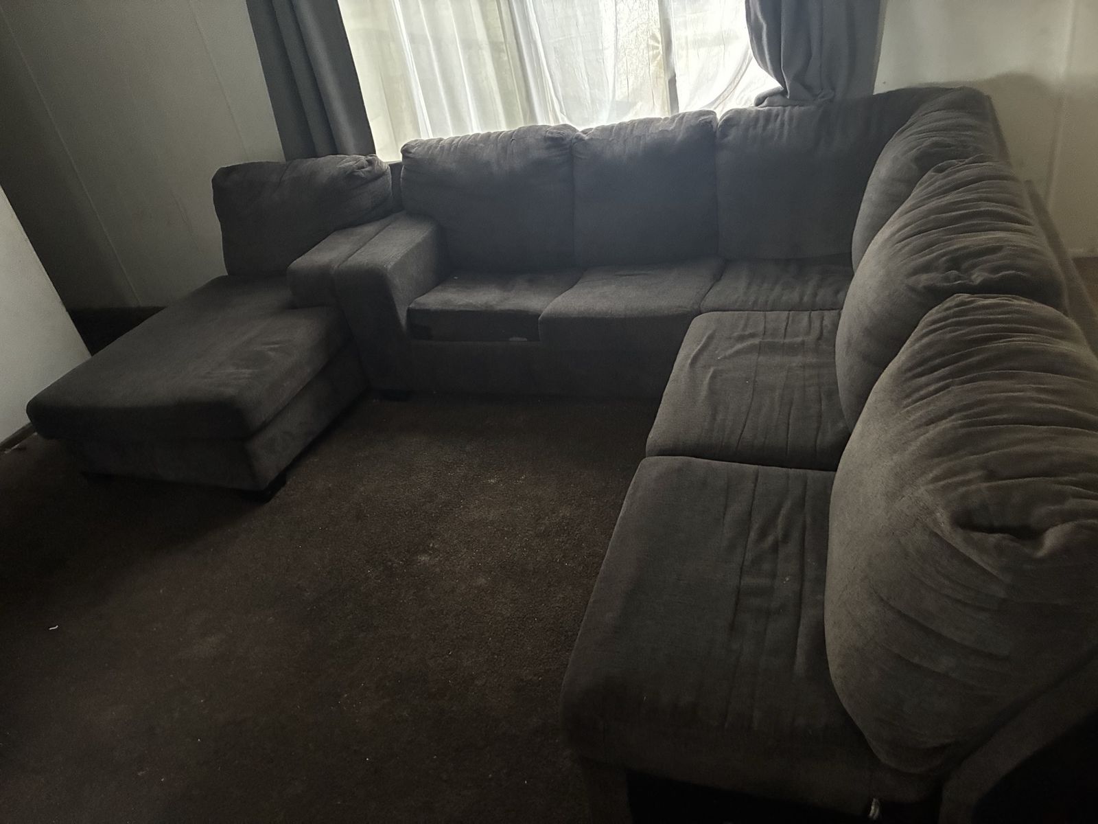 Large Gray Fabric Sectional