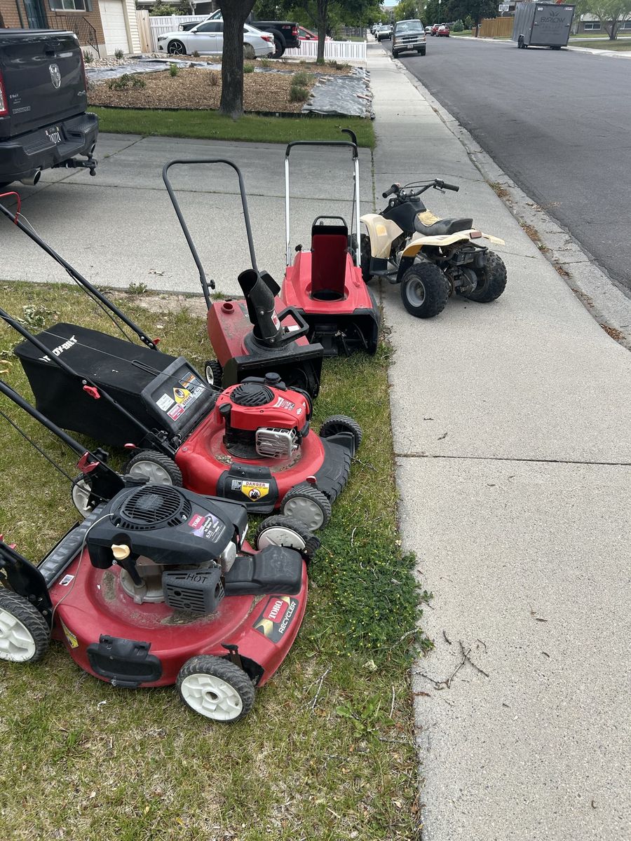 Free mowers, snowblowers and kids 4wheeler