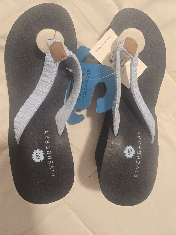 Riverberry Aloha02 Light Blue Sandals, and Riverberry ChironA01 Grey Slippers.