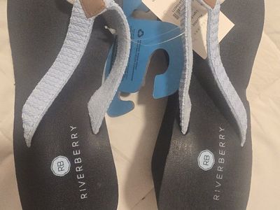 Riverberry Aloha02 Light Blue Sandals, and Riverberry ChironA01 Grey Slippers.