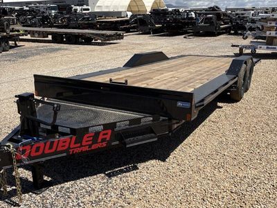 8.5x22 Double A Pro Series HT Power Tilt Trailer - 15.4K GVWR - Wide Body w/ Drive Over Fenders, Winch Plate