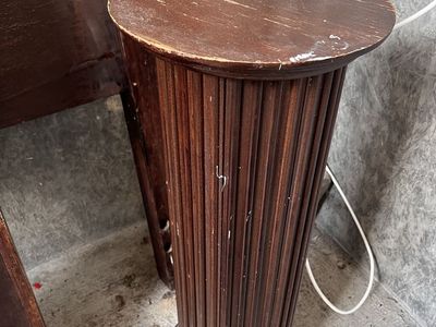 Vintage Wooden Pedestal Plant Stand Column Fluted 30 Inches tall