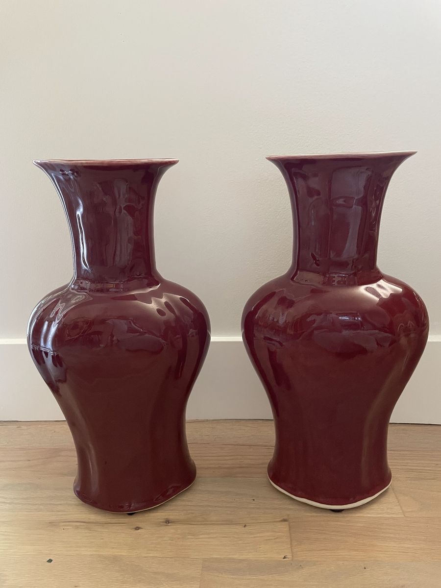 Set of Two Red Vases