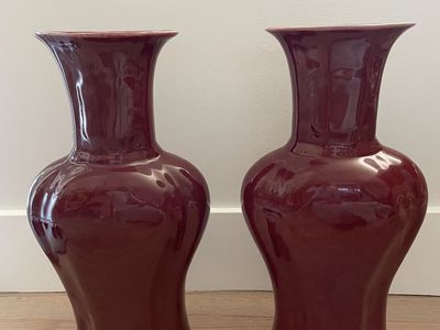 Set of Two Red Vases