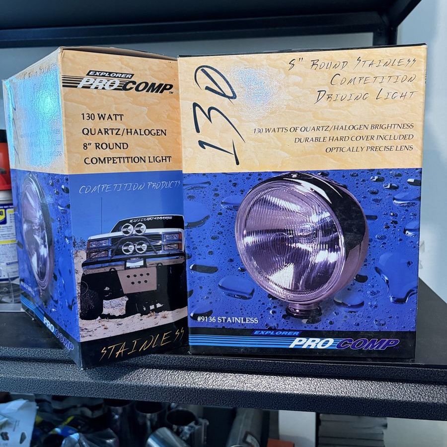 Pro Comp 130 Explorer 8" Round Stainless Halogen Driving Light Competition Products (Pair)